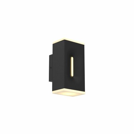 DALS Profile 8 Inch Rectangular CCT Dual Light Wall Sconce, Black LWJ08-CC-BK